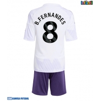 Camisa de Futebol Manchester United Bruno Fernandes #8 Equipamento Secundário Infantil 2025-26 Manga Curta (+ Calças curtas)